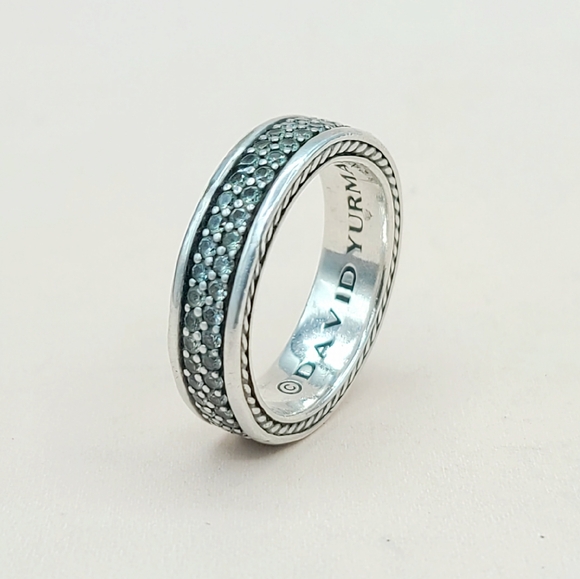 David Yurman Silver and Blue Ring - Picture 1 of 14